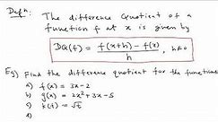 Difference Quotient | Precalculus