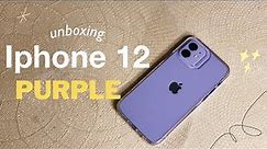 Unboxing iPhone 12 (purple) 2021 💜 I setting up and accessories