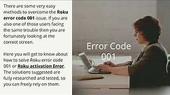 How To Solve Roku Error Code 001