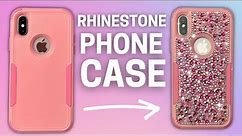 HOW TO MAKE A RHINESTONE PHONE CASE // DIY Bling iPhone Cover Scatter Method Easy Beginner Tutorial