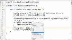 Byte Array Input Output Stream