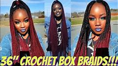 36" LONG CROCHET BOX BRAIDS TUTORIAL!!! | MIXED METHOD!