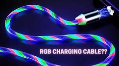 Magnetic USB 360° Rotation 3 in 1 Fast Charging Data Cable Nylon Braided Wire with RGB LED Light.