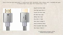 Buyer's Point Ultra High Speed HDMI 2.1 Cable Dynamic HDR 1.8M (6ft) 8K 120Hz, 48Gbps, eARC, Compatible with Apple TV, Nintendo