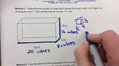 Two methods to finding the total number of unit cubes in a rectangular prism