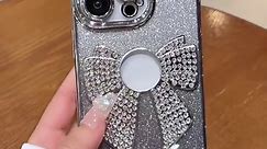 Fycyko for iPhone 12 Pro Max Case Women Cute Bowknot Glitter Rhinestone Bling Plating Luxury Women Girl Phone Case,Shine Diamond Case for iPhone 12 Pro Max Protective Cover,Clear Gradient Purple