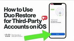 How To Recover Instagram, Facebook & Other Third-Party Accounts | Duo Restore (Duo Mobile iOS)