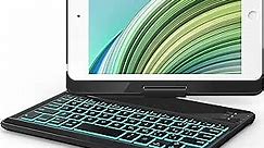 iPad Mini 5/ Mini 4 Keyboard Case - 360° Rotatable 180 Flip- 7 Colors Backlit - Wireless Smart Folio Auto Sleep/Wake Hard Cover fit iPad Mini 5 2019(5th Gen)/ iPad Mini 4 2015, Black