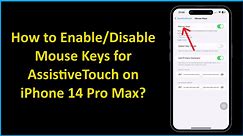 How to Enable/Disable Mouse Keys for AssistiveTouch on iPhone 14 Pro Max?