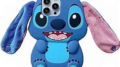 KeQili for iPhone 15 Lilo Stitch Case,3D Cartoon Cute Women Girls Kids Soft Silicone Animal Character Shockproof Anti-Bump Protector Gifts Cover Case for iPhone 15 6.1 inch Blue