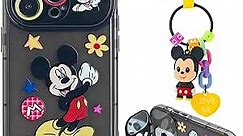 iFiLOVE for iPhone 13 Pro Max Cute Case, Girls Kids Women Cute Cartoon Minnie Mickey Camera Stand Mirror with Charm Pendant Soft Protective Case Cover for iPhone 13 Pro Max (Mickey Mouse)