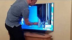 Attempting (badly) to fix cracked flat screen TV. WARNING don't believe the FAKE repair videos.