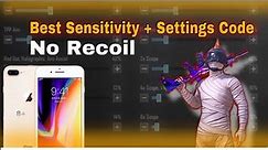 Best Sensitivity + control code | iphone 8 plus(iOS 16.7.7)pubg mobile gameplay