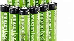 Amazon Basics 12-Pack Rechargeable AAA NiMH Performance Batteries, 800 mAh, Recharge up to 1000x Times, Pre-Charged