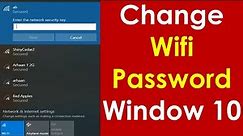 How to change wifi password in windows 10