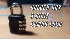 How To Unlock ANY 3-DIGIT COMBO LOCK in 1 minute!