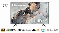 Hisense A6 Series 75 Inch 4K UHD Smart Google TV