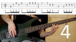Metallica Orion bass lesson (4 of 4 - how to play INTERLUDE) + bass tabs