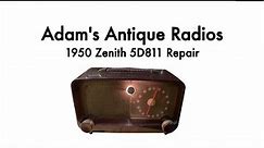 1950 Zenith 5D811 Antique Radio Repair