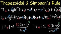 Numerical Integration - Trapezoidal Rule & Simpson's Rule