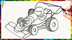How To Draw A Race Car Step By Step 🏎️ Racing Car Drawing Easy