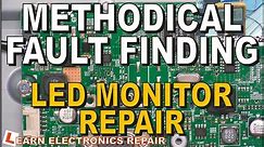 More METHODICAL Fault Finding, Samsung LED Monitor Is Faulty & We Have No Schematics. Can We Fix It?