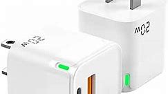 USB C Wall Charger, BD&M 2Pack 20W 2Port Fast USBC Charger Block PD Power Adapter Type C Charging Brick Cube Plug for iPhone 14 13 12 Pro Max Mini 11 XS X 8, iPad, Samsung, Google, Tablet, Android