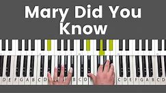 Mary Did You Know - Piano Tutorial and Chords