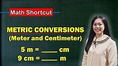 Metric Conversions of Meter and Centimeter - Converting m to cm and cm to m / Math Tagalog Tutorial