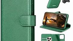JOYSIDEA 2-in-1 iPhone 11 Pro Wallet Case Magnetic Detachable, Premium PU Leather Slim Flip Folio Case with Card Holder, RFID Protection & Kickstand, Fit Car Mount for iPhone 11 Pro 5.8”, Green