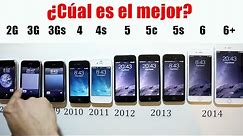 Comparación de todos los iphones 6 vs 6 plus vs 5s vs 5c vs 5 vs 4s vs 4 vs 3gs vs 3g vs 2g