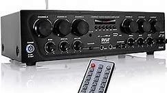 Pyle Wireless Bluetooth Home Audio Amplifier System-Upgraded 6 Channel 750 Watt Sound Power Stereo Receiver w/USB, Micro SD, Headphone,2 Microphone Input w/Echo, Talkover for PA - PTA62BT.5