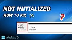 How to Fix External Hard Drive Not Initialized