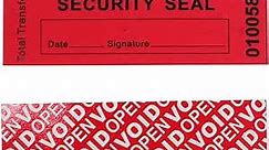 100pcs 100% Total Transfer Tamper Evident Security Warranty Void Stickers/Labels/Seals (Red, 1 x 3.35 Inches, Serial Numbers)