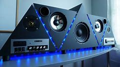 DIY Boombox Prism, Amplifier 220W * 2 + 350W , 8 inch bass and Old CD player