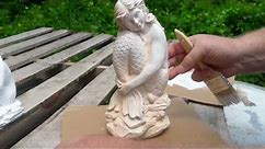 Painting concrete statuary with an easy marble like finish