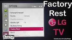 How to reset LG TV to factory settings, and do the First time installation (Non-Smart TV)