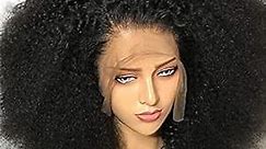 LDYESTIM Curly Lace Front Wig Human Hair 20 inch Kinky Curly Lace Front Wig Human Hair 180 Density Mongolian Curly Human Hair Wig 13x4 Lace Front Wigs Human Hair Pre Plucked