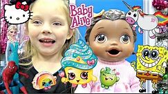 BABY ALIVE SHOPS for her BIRTHDAY DECORATIONS! The Lilly and Mommy Show. The TOYTASTIC Sisters