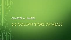 Chapter 6:5 : Column Store Database