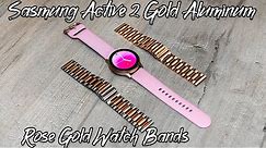 Samsung Galaxy Watch Active 2 Gold Aluminum with Stainless Steel Rose Gold Watch Bands
