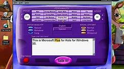 Demonstrating Talk It! from Microsoft Plus for Kids on Windows 95