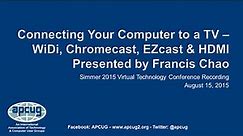 Connecting Your Computer to a TV - Francis Chao - APCUG