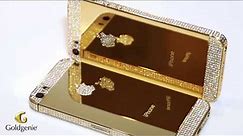 Gold iPhone 5s Swarovski Elite Bezel Top and Bottom Logo Video [Goldgenie]