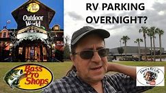 1st Time Overnight RV Parking At Bass Pro Shop - Full Time RV Living and Boondocking