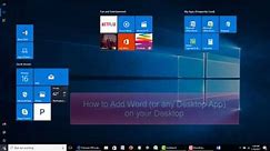 How to Pin a Program on Your Start Menu, Taskbar and Desktop in Windows 10