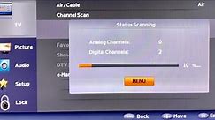 Haier TV - Run a channel scan Auto program for over the air antenna channels