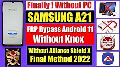 Samsung A21 FRP Bypass Android 11 Final Method Without PC 2022