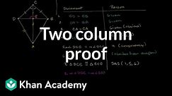 Two column proof showing segments are perpendicular | Congruence | Geometry | Khan Academy