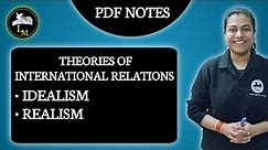 Theories of International Relations | Idealism and Realism | Law Mate